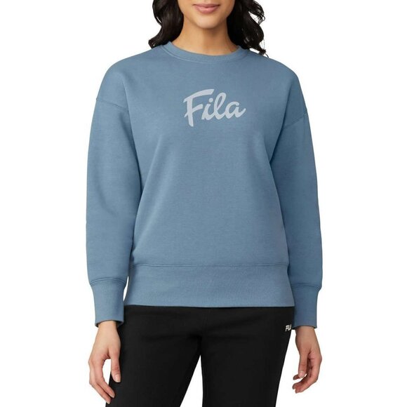 FILA Women's Chest Logo Cotton Blend Active Crewneck Sweatshirt Top - Picture 2 of 6